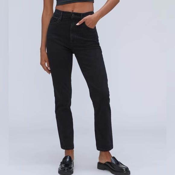 Everlane Original Cheeky Jean Women’s Size 32 Crop Charcoal Black Rigid … - Picture 1 of 12